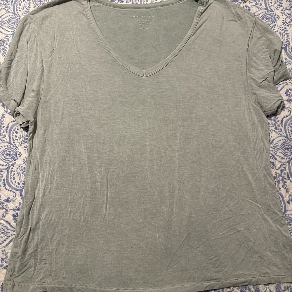 American Eagle Outfitters Green Relaxed Short Sleeve T-Shirt